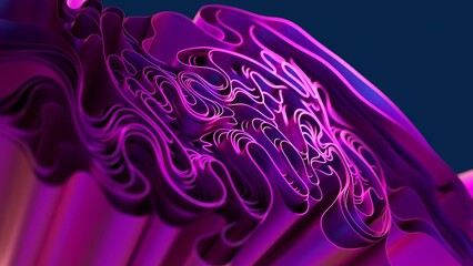 Mesmerizing flow of intertwined vivid colors creating an abstract, organic form. Perfect balance of warmth and coolness in one 3d illustration