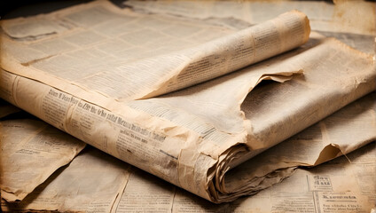 Stack of vintage newspapers. Old Newspaper. 