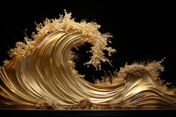 Golden wave with layers gold shape