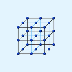 Lattice structure formation atoms chemistry chemical sign symbol icon design vector