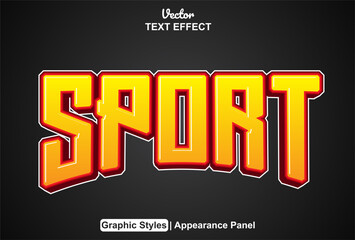 sport text effect with sensational orange style and editable