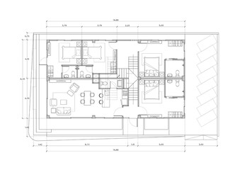 Floor plan designed building on the drawing.