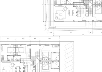 Floor plan designed building on the drawing.