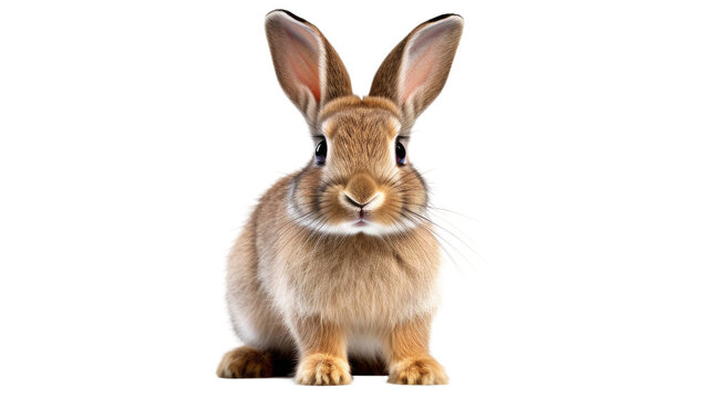 brown rabbit isolated on transparent background