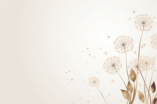 Elegant Condolence Card With Dandelion On Neutral Background