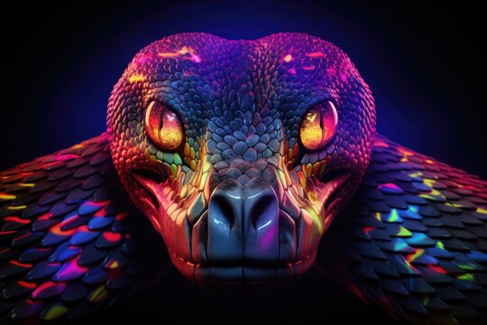 Python in abstract graphic highlighters lines rainbow