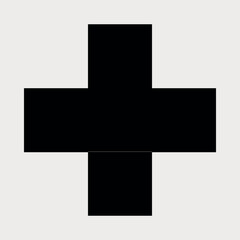 Squares, Cross, Black and White. Abstract minimalistic clean and simple Circle design element.