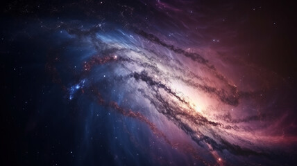 Fototapeta premium Exploring the Hyperrealistic Galactic Abyss - A Detailed Universe Representation