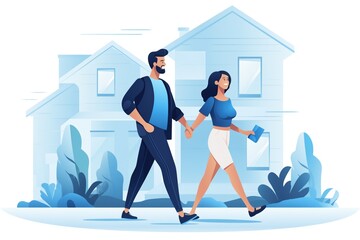 Happy Couple Buying New House Together