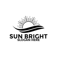 Sun logo design vector template, creative sun idea logo concept