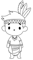 Tribal man drawing line