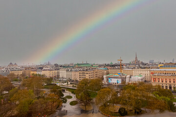 St. Charles's Church in Vienna, Austria. view from balcony