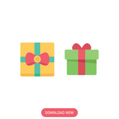 gift vector icon colors - gift icon