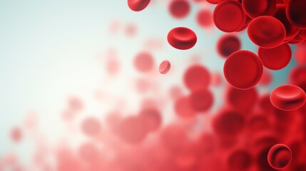 Red blood cells flowing through vein, Generative AI