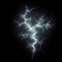  realistic lightning isolated on black background. natural light effect, bright glowing neural connections