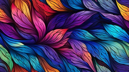 Seamless abstract watercolor leaf pattern, Generative AI