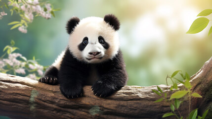 Cute Baby Panda Background for Wildlife Preservation Efforts and Educational Initiatives.