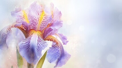  a close up of a purple flower on a blurry background.  generative ai