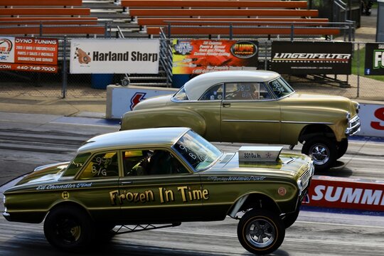 NHRA - National Hot Rod Association drag racing event at Summit Motorsports Park. Norwalk, Ohio, USA - August 15