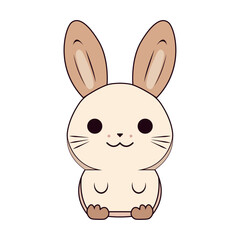 Minimalistic vector of hand drawn cute bunny