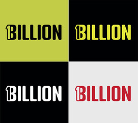 1 billion logotype, elements color variation abstract icon. Modern logotype, business template.