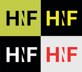 HNF Letter logotype, elements color variation abstract icon. Modern logotype, business template.
