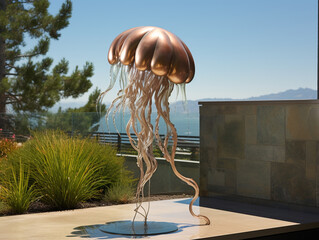 A Bronze Statue of a Jellyfish