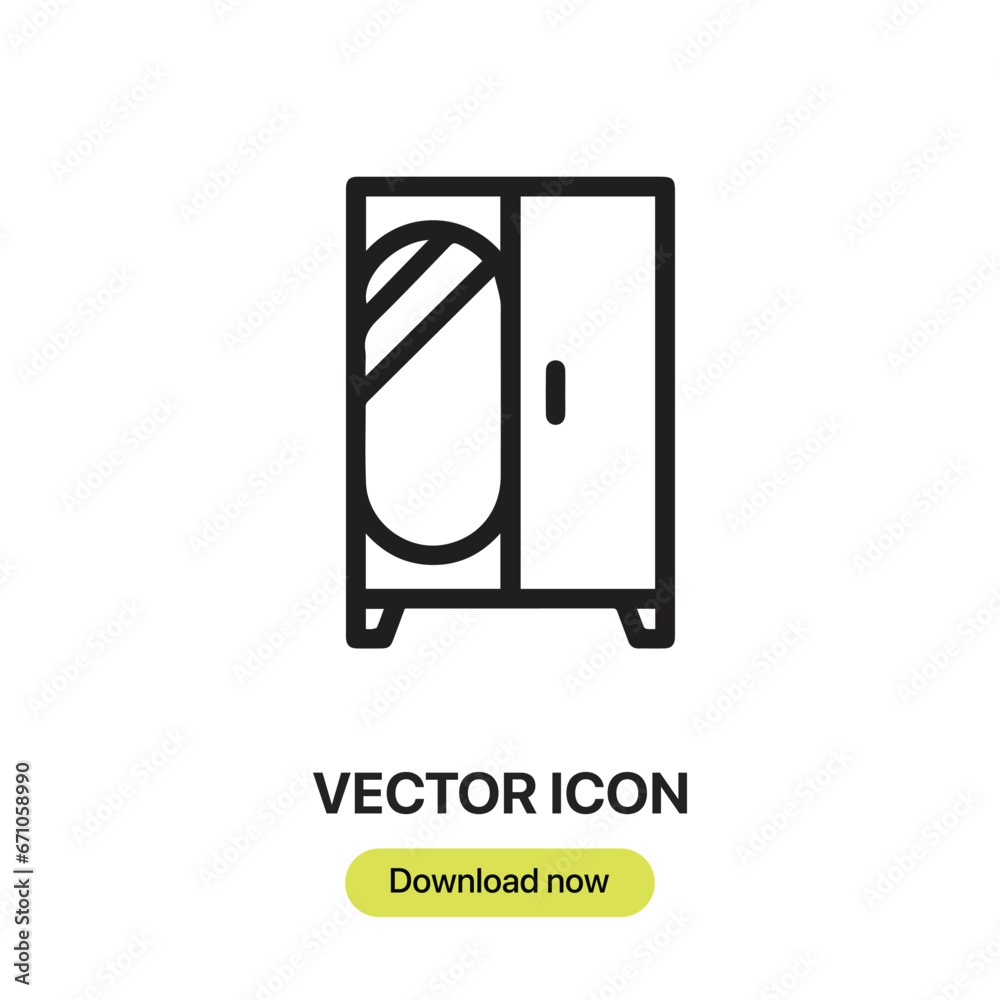 Aufkleber Closet icon vector. Linear-style sign for mobile concept and web design. Closet symbol illustration. Pixel vector graphics - Vector
