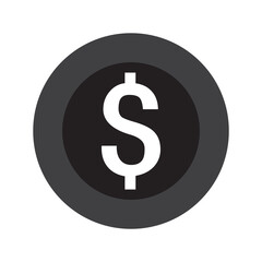 Dollar coin icon in vector graphics.