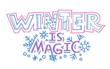 New year winter design with custom typography.