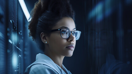 woman standing infront of  screen