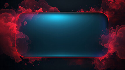 Teal copyspace speech bubble with red smoke. Communication notification message concept
