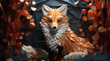 Crafted with delicate precision, a fox emerges from folded paper, embodying the wild beauty of nature and the artistry of human hands