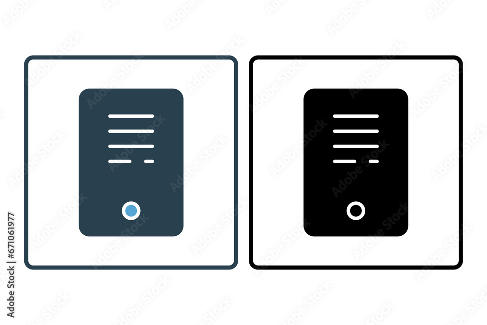 Wall mural computer tower icon. icon related to device, computer technology. solid icon style. simple vector de