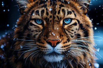 Portrait of a beautiful leopard, wild animal look