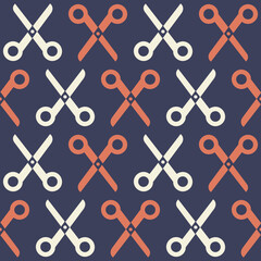 hand drawn scissors seamless pattern