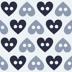 Heart doodles seamless pattern. Love illustration hearts hand drawn background.