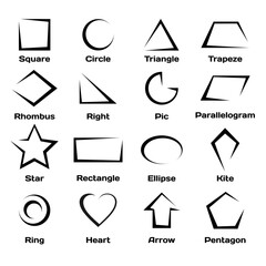 Geometric Shapes 2d. Set of icons