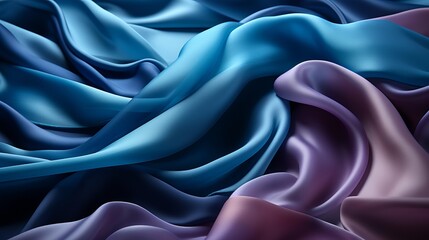 Fototapeta premium An ethereal blend of lilac and blue, this abstract fabric captivates with its intricate patterns, evoking a sense of fluid movement and wild imagination in the realm of fashion