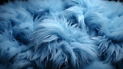 Obraz premium A mesmerizing swirl of soft, feathery fur, resembling a cozy scarf, captures the eye with its bold, vibrant blue hue