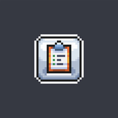 task document sign in pixel art style