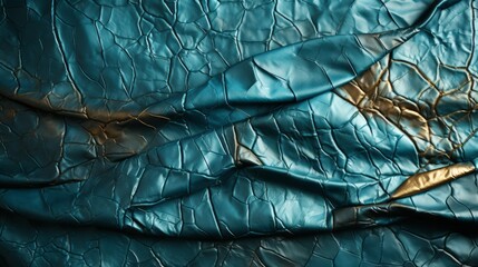 Swirling patterns of teal and gold dance across the rich fabric, evoking a sense of opulence and intrigue