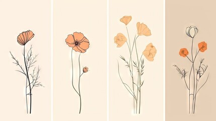  three different types of flowers are shown in three different colors.  generative ai