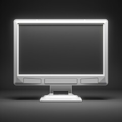 3D concept monitor on isolated background