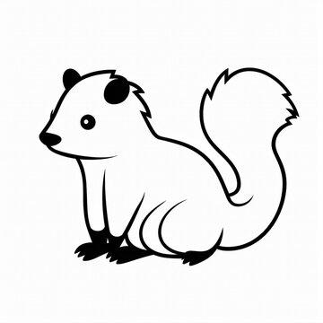 Zeichnung/ Ausmalbild - Eichhörnchen/ Stinktier