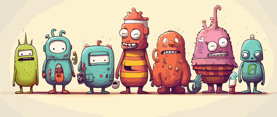 Fototapeta premium funny cartoon characters