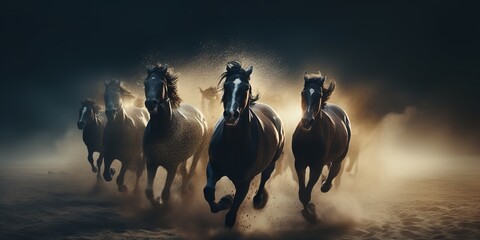 Majestic Horses: Exploring the Grace and Power of Equine Beauty - obrazy, fototapety, plakaty