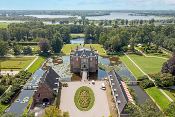 Aerial from castle Middachten in De Steeg in the Netherlands