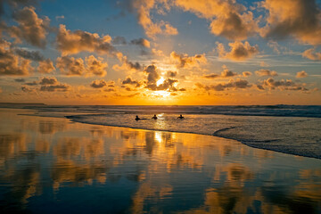 Beautiful sunset at the North Sea in the Netherlands - obrazy, fototapety, plakaty