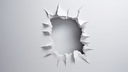  a hole in the wall that has been cut into pieces.  generative ai